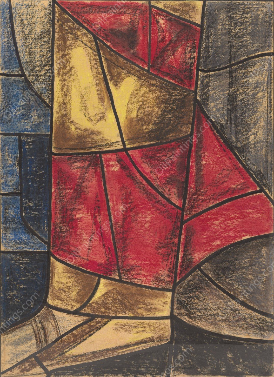 Ontwerp voor raam in het Noordertransept in de Dom te Utrecht 2  by Richard Nicolaus Roland Holst - Hand-Painted Oil Painting Reproduction