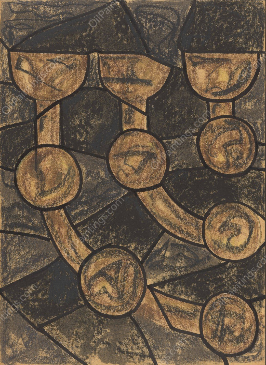 Ontwerp voor raam in het Noordertransept in de Dom te Utrecht 21  by Richard Nicolaus Roland Holst - Hand-Painted Oil Painting Reproduction