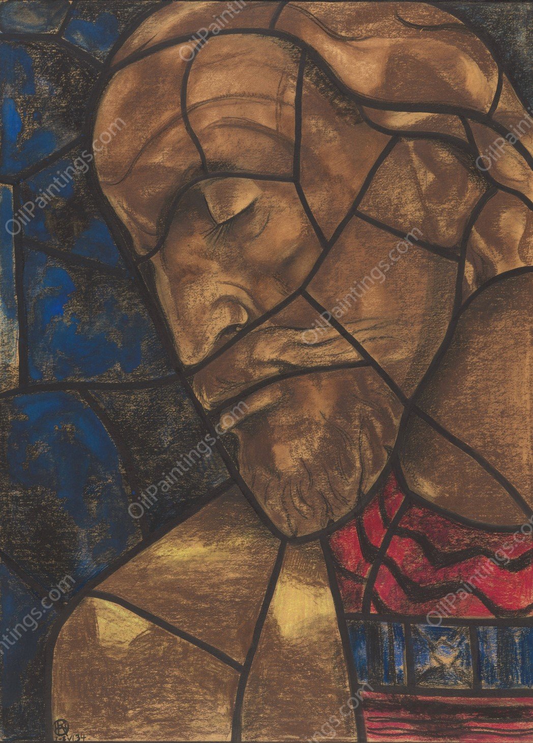 Ontwerp voor raam in het Noordertransept in de Dom te Utrecht 26  by Richard Nicolaus Roland Holst - Hand-Painted Oil Painting Reproduction