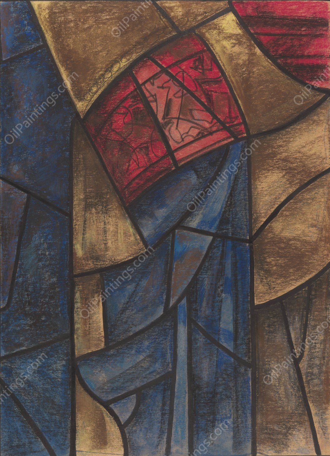 Ontwerp voor raam in het Noordertransept in de Dom te Utrecht 28  by Richard Nicolaus Roland Holst - Hand-Painted Oil Painting Reproduction