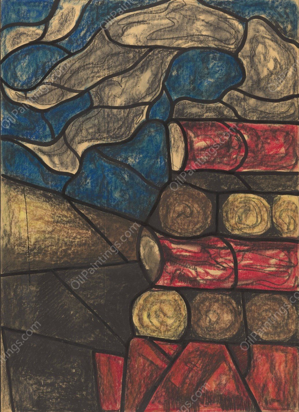 Ontwerp voor raam in het Noordertransept in de Dom te Utrecht 3  by Richard Nicolaus Roland Holst - Hand-Painted Oil Painting Reproduction