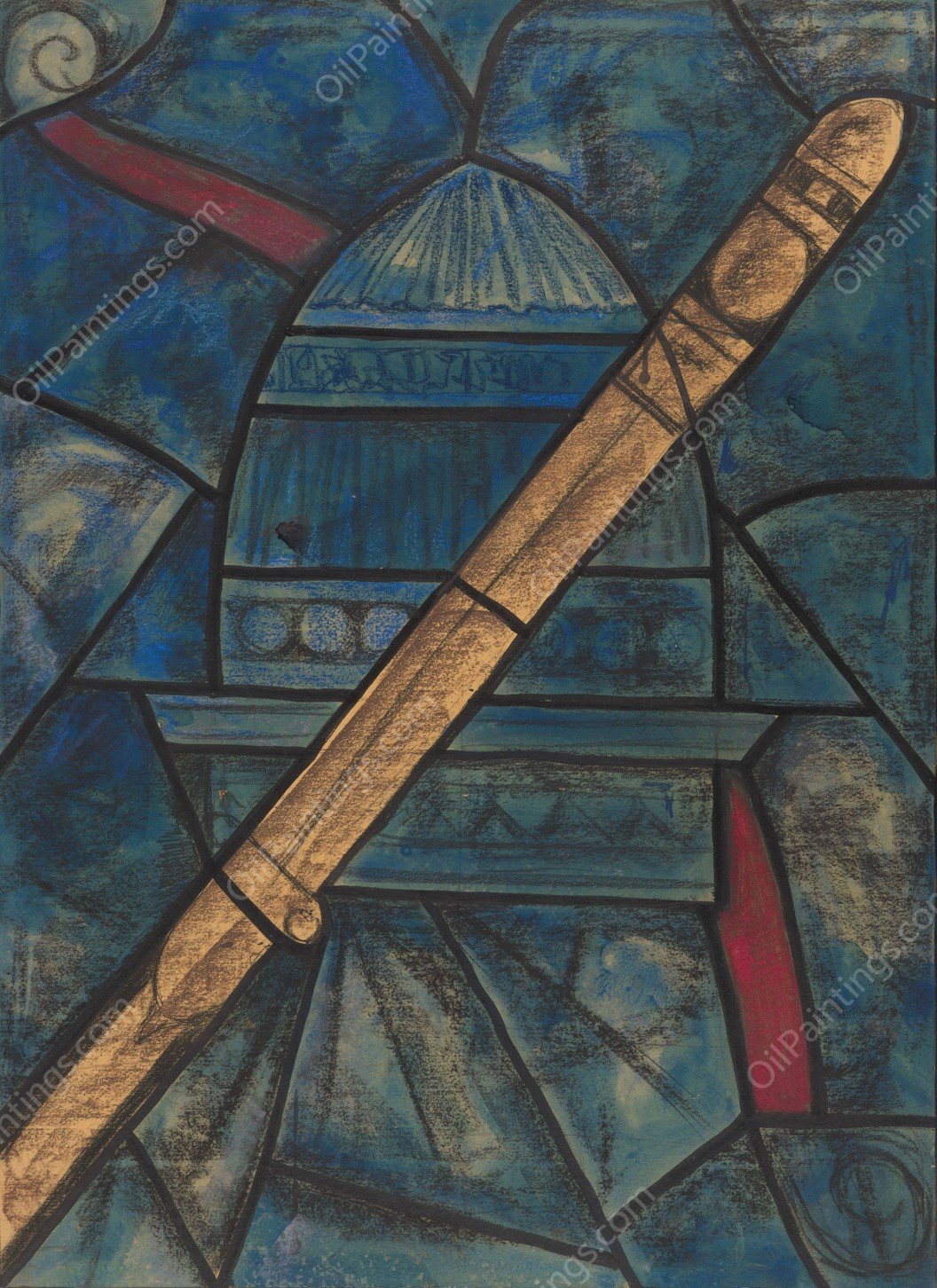Ontwerp voor raam in het Noordertransept in de Dom te Utrecht 31  by Richard Nicolaus Roland Holst - Hand-Painted Oil Painting Reproduction