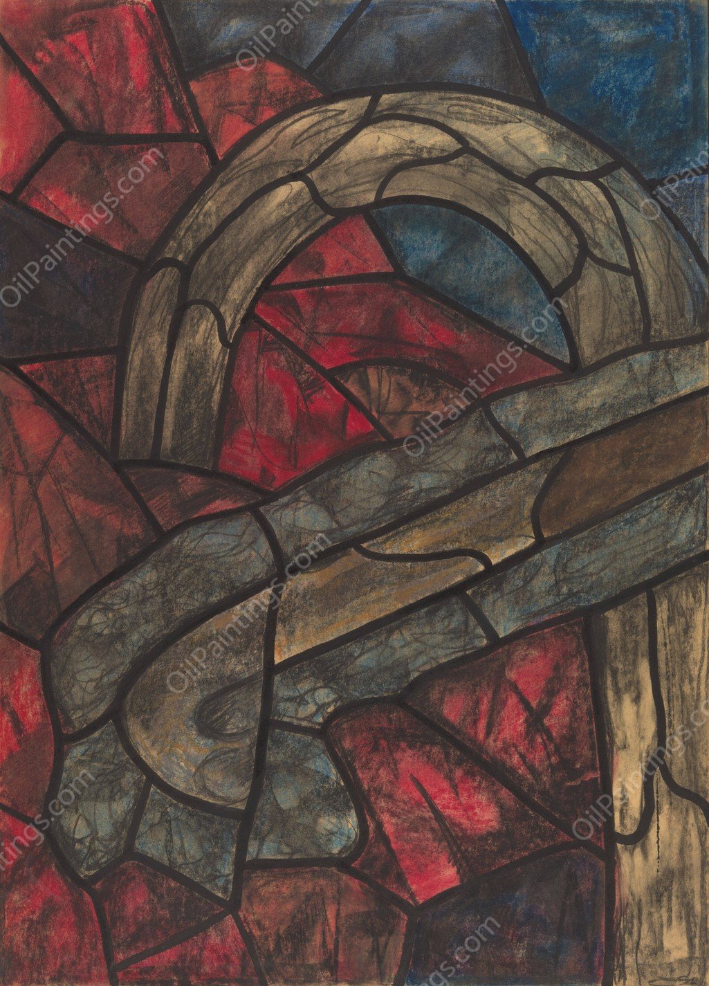 Ontwerp voor raam in het Noordertransept in de Dom te Utrecht 32  by Richard Nicolaus Roland Holst - Hand-Painted Oil Painting Reproduction