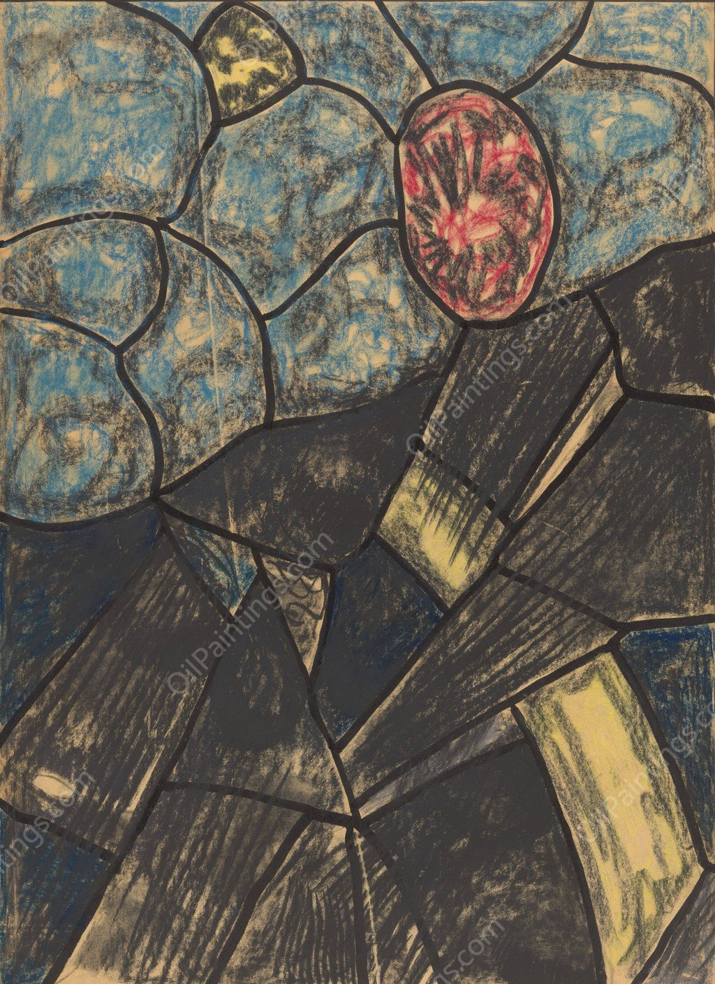 Ontwerp voor raam in het Noordertransept in de Dom te Utrecht 34  by Richard Nicolaus Roland Holst - Hand-Painted Oil Painting Reproduction