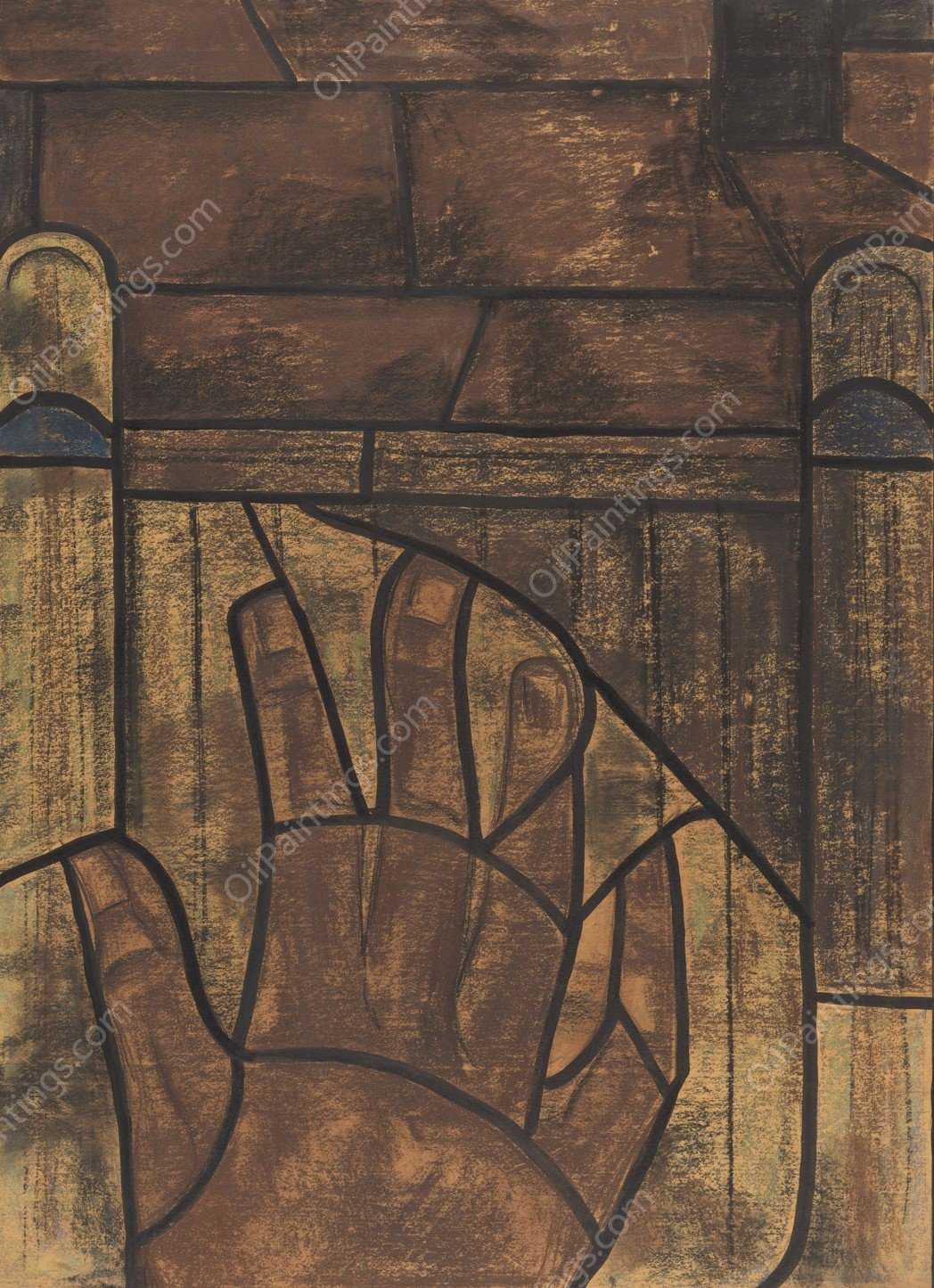 Ontwerp voor raam in het Noordertransept in de Dom te Utrecht 41  by Richard Nicolaus Roland Holst - Hand-Painted Oil Painting Reproduction