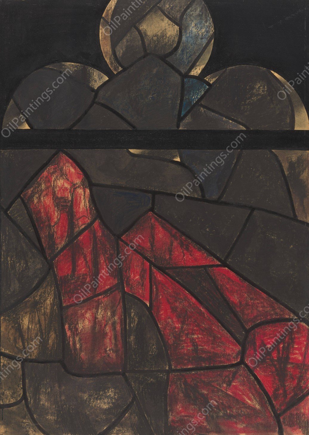 Ontwerp voor raam in het Noordertransept in de Dom te Utrecht 44  by Richard Nicolaus Roland Holst - Hand-Painted Oil Painting Reproduction