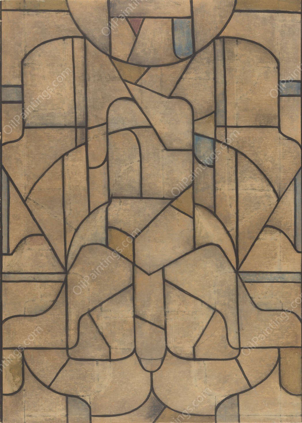 Ontwerp voor raam in het Noordertransept in de Dom te Utrecht 46  by Richard Nicolaus Roland Holst - Hand-Painted Oil Painting Reproduction