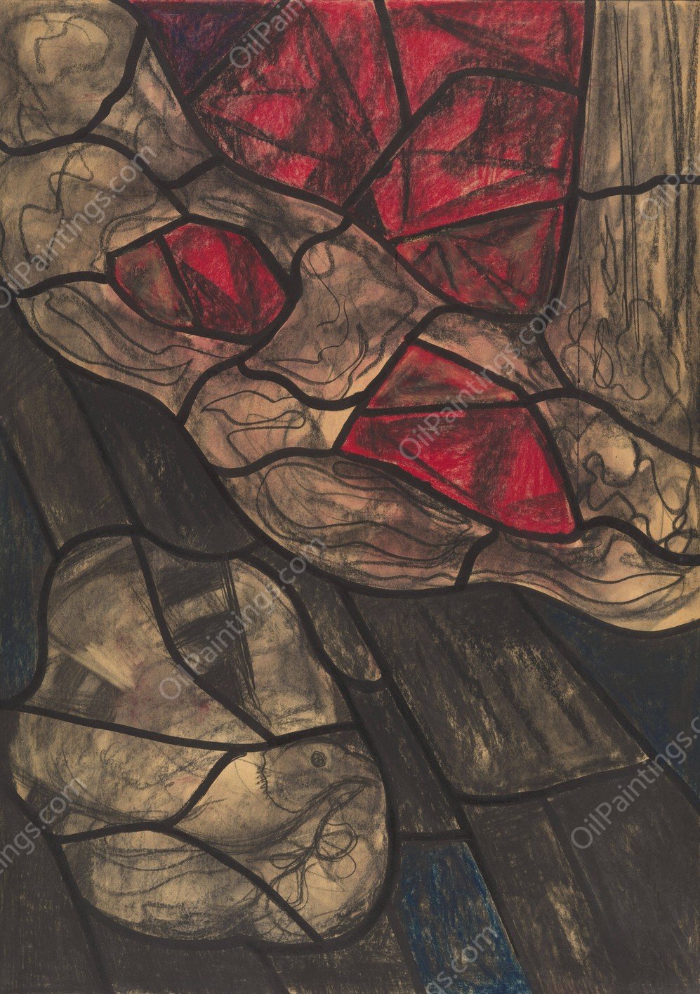 Ontwerp voor raam in het Noordertransept in de Dom te Utrecht 48  by Richard Nicolaus Roland Holst - Hand-Painted Oil Painting Reproduction