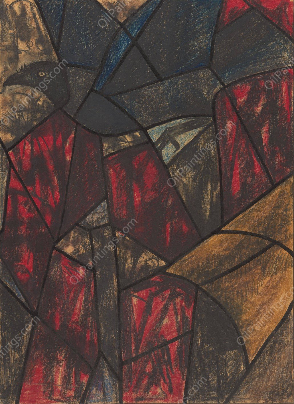 Ontwerp voor raam in het Noordertransept in de Dom te Utrecht 5  by Richard Nicolaus Roland Holst - Hand-Painted Oil Painting Reproduction