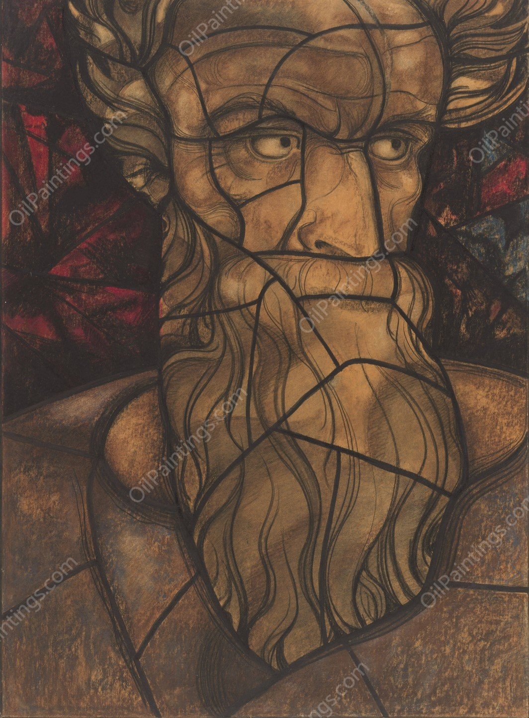 Ontwerp voor raam in het Noordertransept in de Dom te Utrecht 57  by Richard Nicolaus Roland Holst - Hand-Painted Oil Painting Reproduction