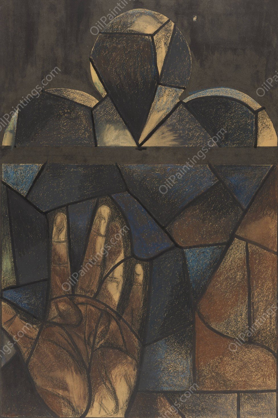 Ontwerp voor raam in het Noordertransept in de Dom te Utrecht 63  by Richard Nicolaus Roland Holst - Hand-Painted Oil Painting Reproduction