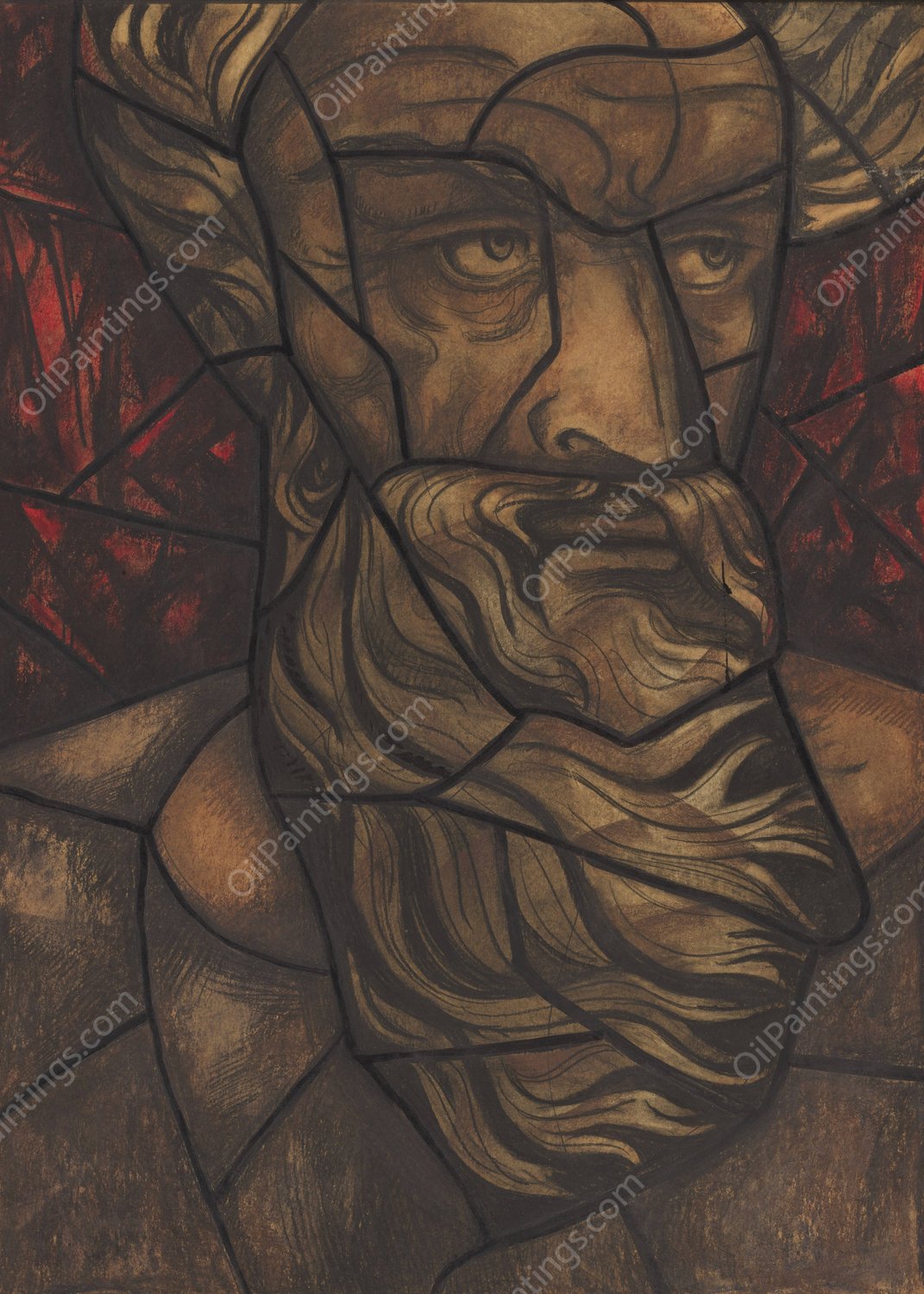 Ontwerp voor raam in het Noordertransept in de Dom te Utrecht 64  by Richard Nicolaus Roland Holst - Hand-Painted Oil Painting Reproduction