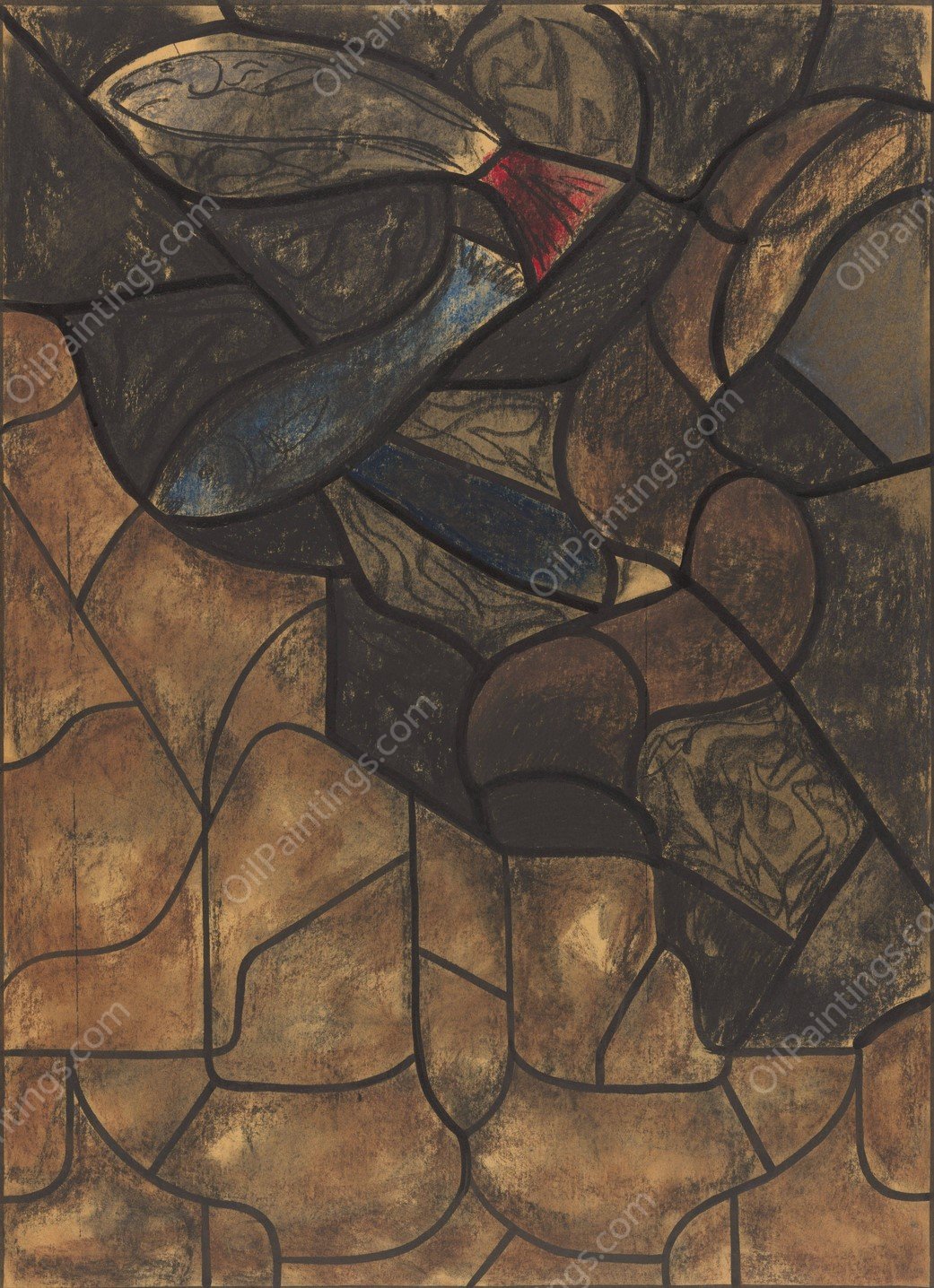 Ontwerp voor raam in het Noordertransept in de Dom te Utrecht 8  by Richard Nicolaus Roland Holst - Hand-Painted Oil Painting Reproduction