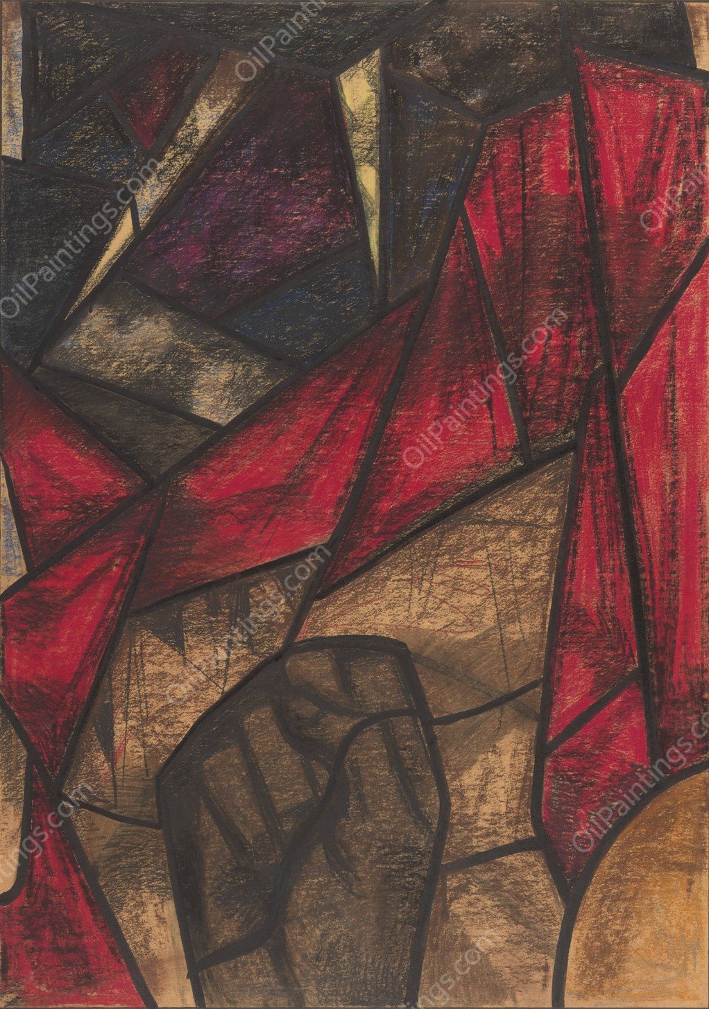 Ontwerp voor raam in het Noordertransept in de Dom te Utrecht  by Richard Nicolaus Roland Holst - Hand-Painted Oil Painting Reproduction