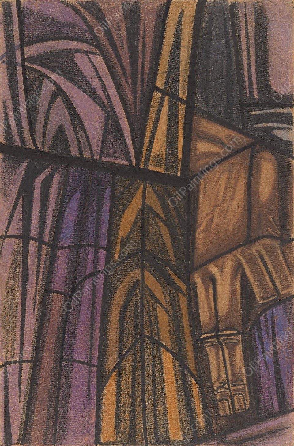 Ontwerp voor raam in het Zuidertransept van de Dom te Utrecht 2  by Richard Nicolaus Roland Holst - Hand-Painted Oil Painting Reproduction