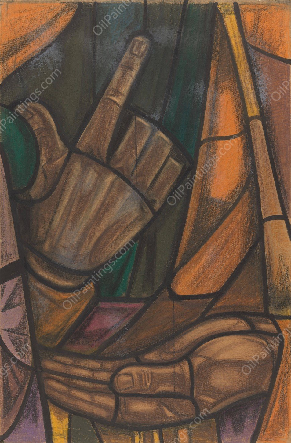 Ontwerp voor raam in het Zuidertransept van de Dom te Utrecht 2  by Richard Nicolaus Roland Holst - Hand-Painted Oil Painting Reproduction