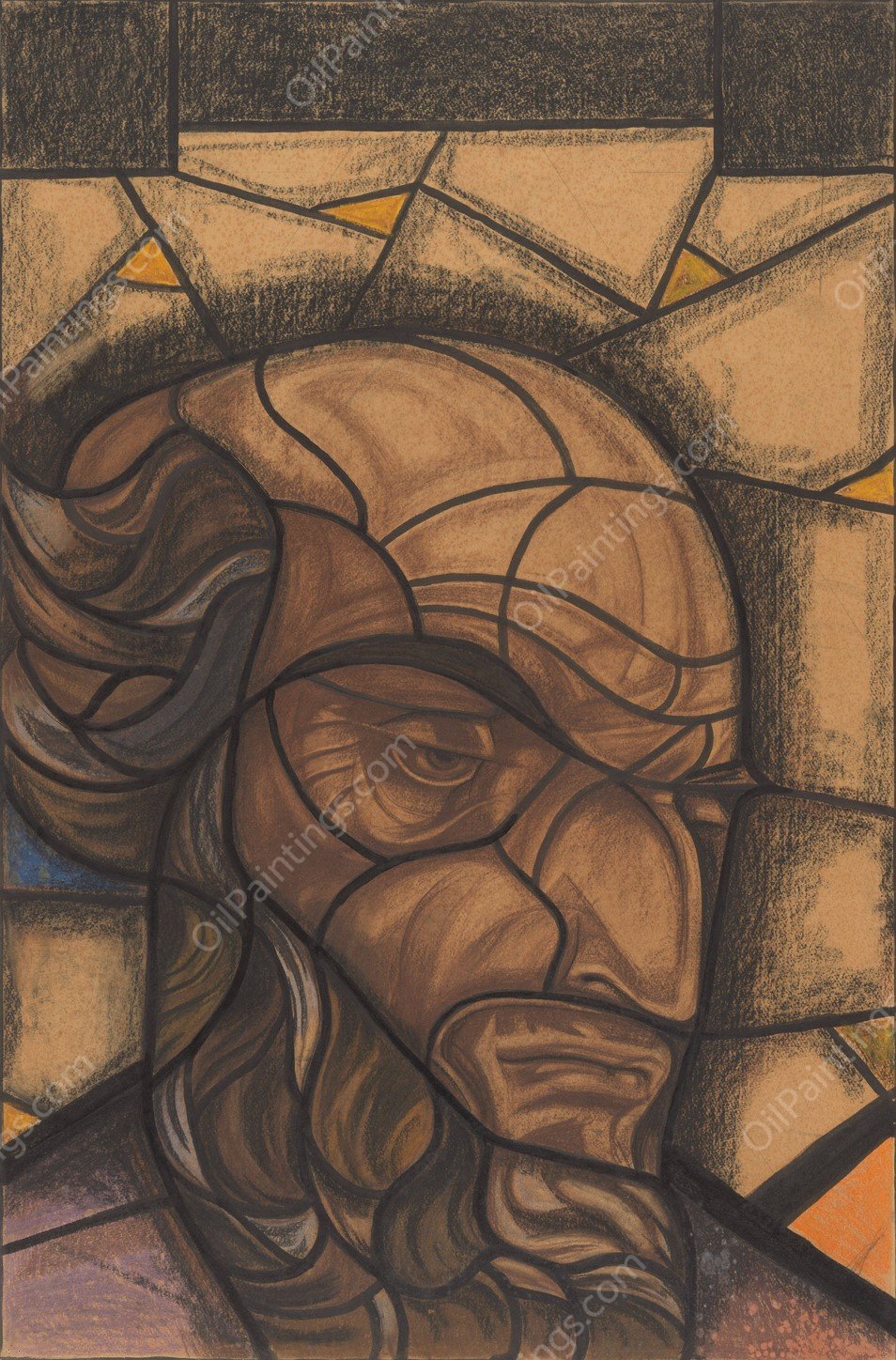 Ontwerp voor raam in het Zuidertransept van de Dom te Utrecht 3  by Richard Nicolaus Roland Holst - Hand-Painted Oil Painting Reproduction