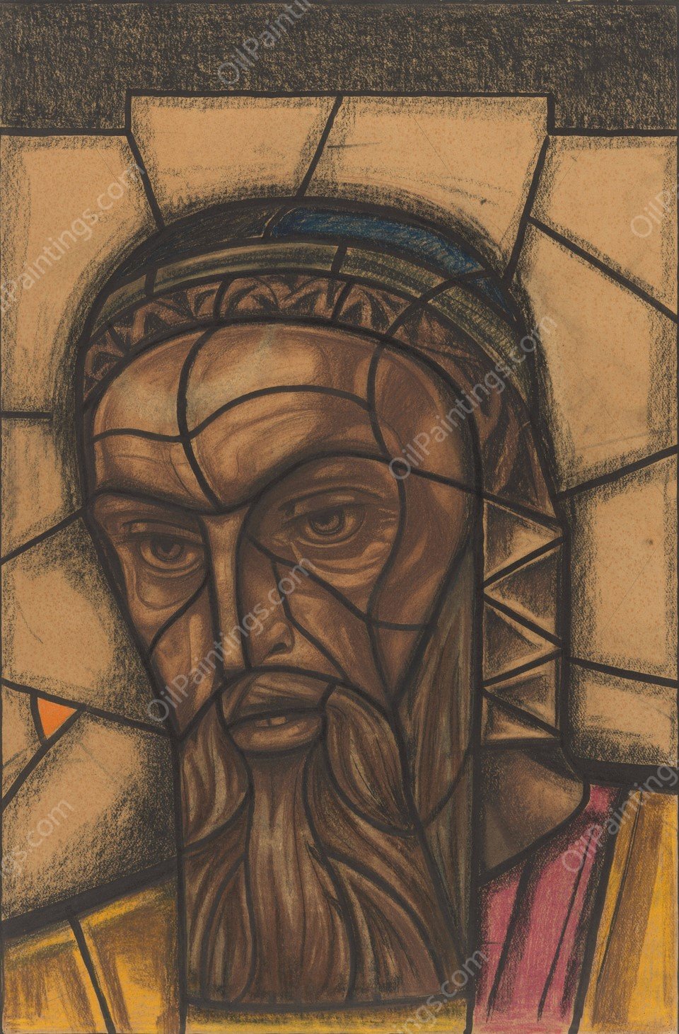 Ontwerp voor raam in het Zuidertransept van de Dom te Utrecht 4  by Richard Nicolaus Roland Holst - Hand-Painted Oil Painting Reproduction