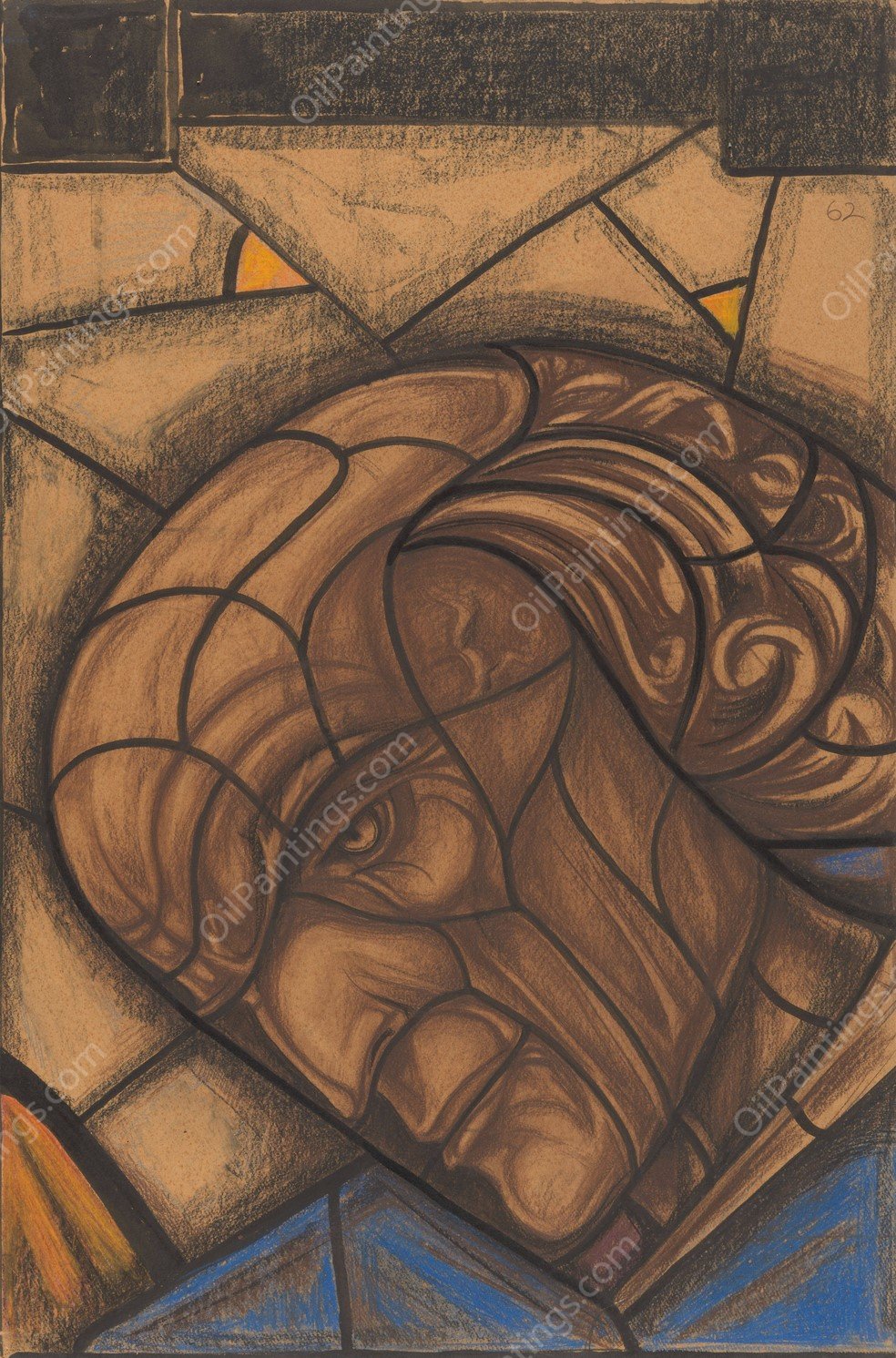 Ontwerp voor raam in het Zuidertransept van de Dom te Utrecht 4  by Richard Nicolaus Roland Holst - Hand-Painted Oil Painting Reproduction