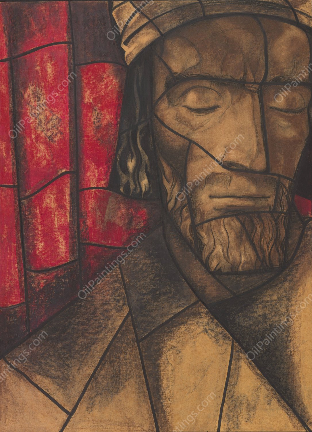 Ontwerp voor raam in het Zuidertransept van de Dom te Utrecht 5  by Richard Nicolaus Roland Holst - Hand-Painted Oil Painting Reproduction