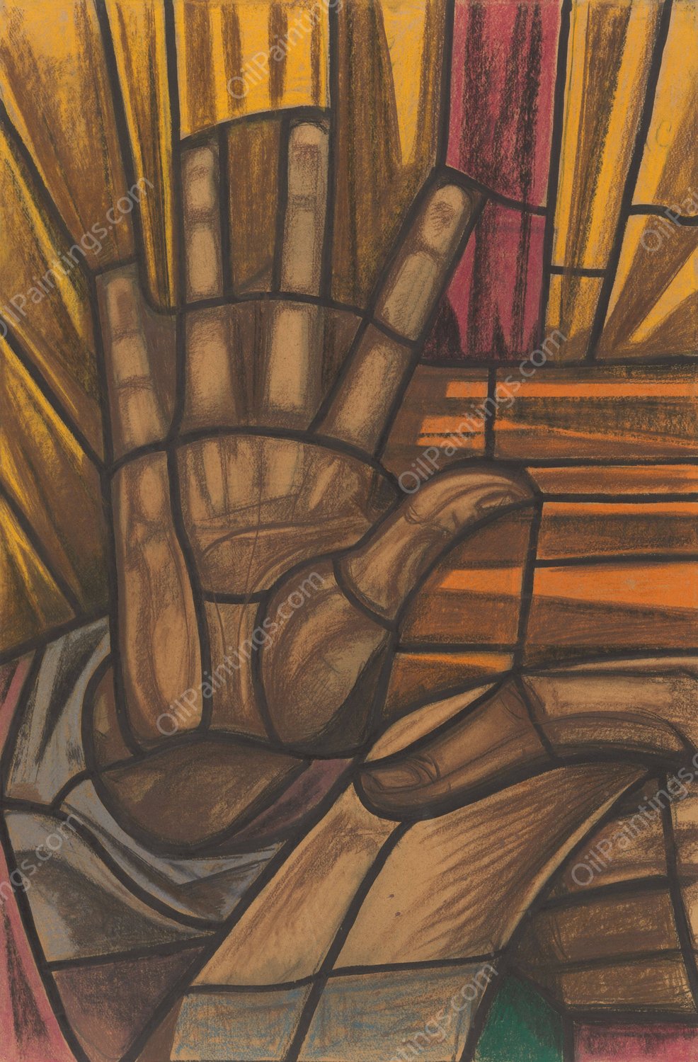 Ontwerp voor raam in het Zuidertransept van de Dom te Utrecht  by Richard Nicolaus Roland Holst - Hand-Painted Oil Painting Reproduction