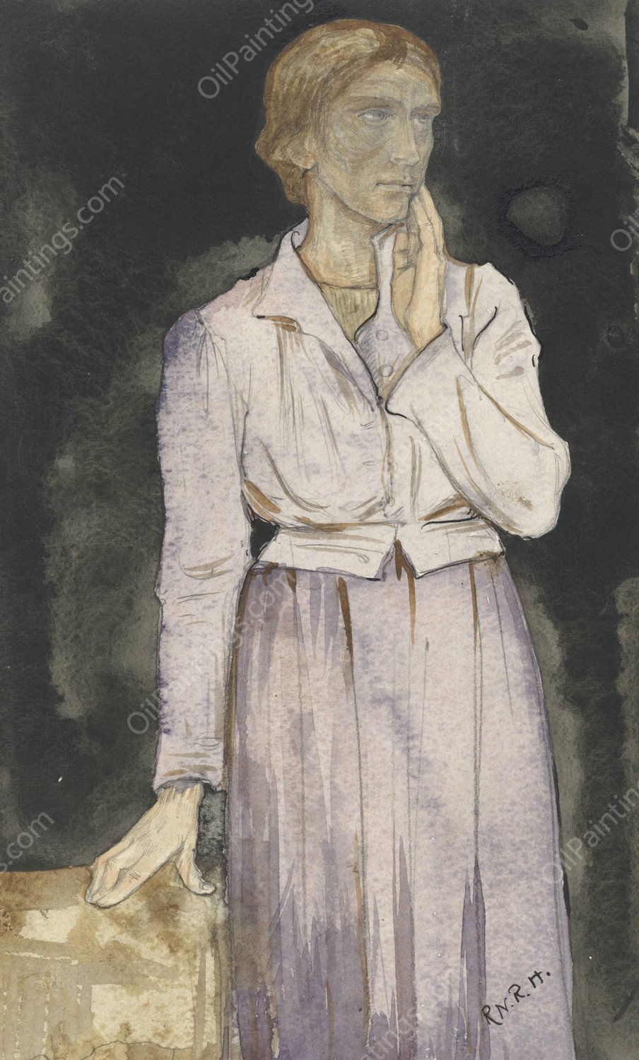 Staande vrouw  by Richard Nicolaus Roland Holst - Hand-Painted Oil Painting Reproduction