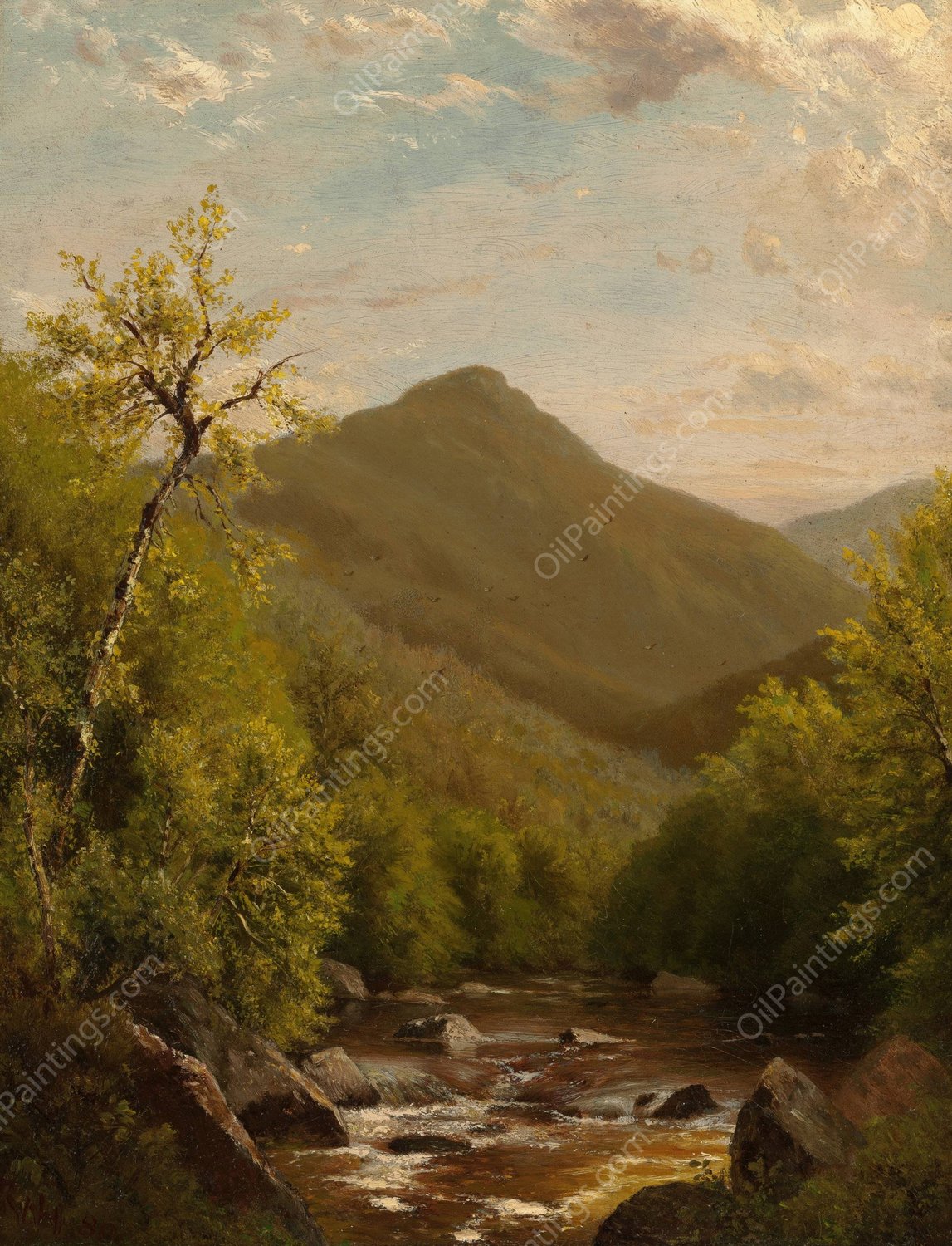 A Mountain Stream  by Richard William Hubbard - Hand-Painted Oil Painting Reproduction