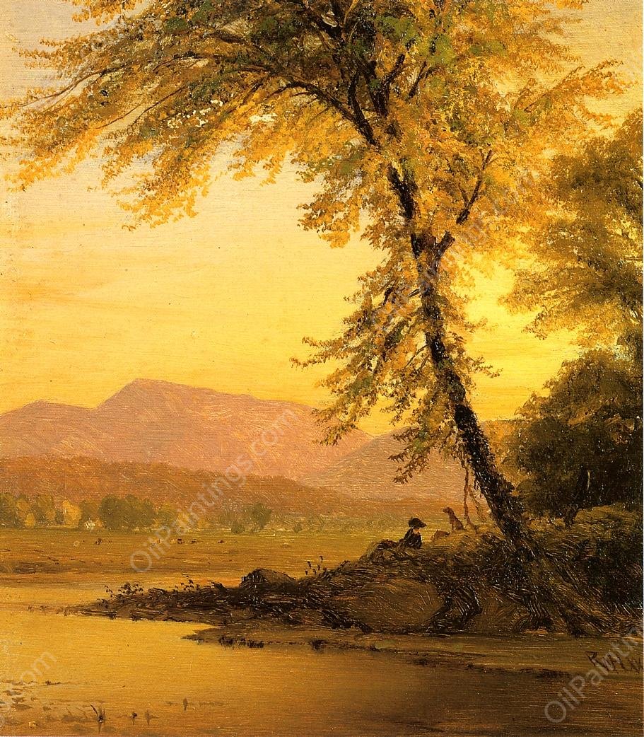 An Afternoon by the River by Richard William Hubbard - Hand-Painted Oil Painting Reproduction