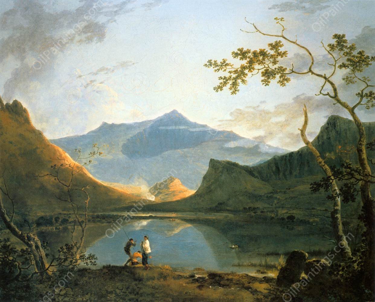 View of Snowdon from Llyn Nantlle by Richard Wilson - Hand-Painted Oil Painting Reproduction