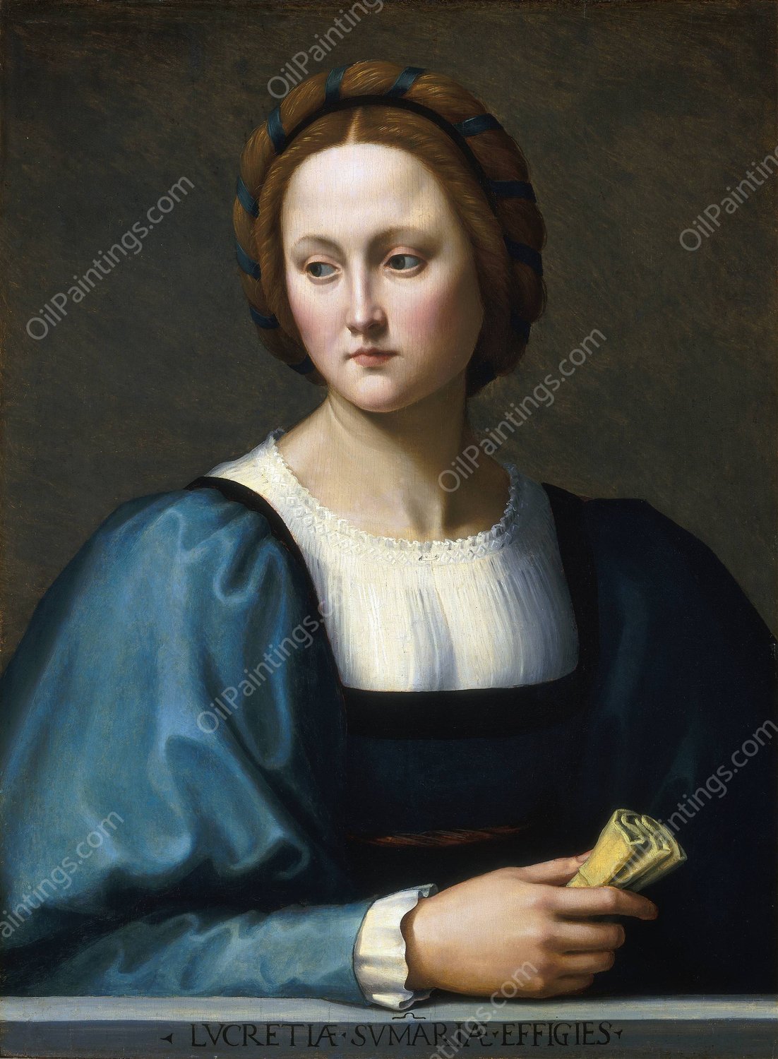 Lucrezia Sommaria  by Ridolfo Ghirlandaio - Hand-Painted Oil Painting Reproduction