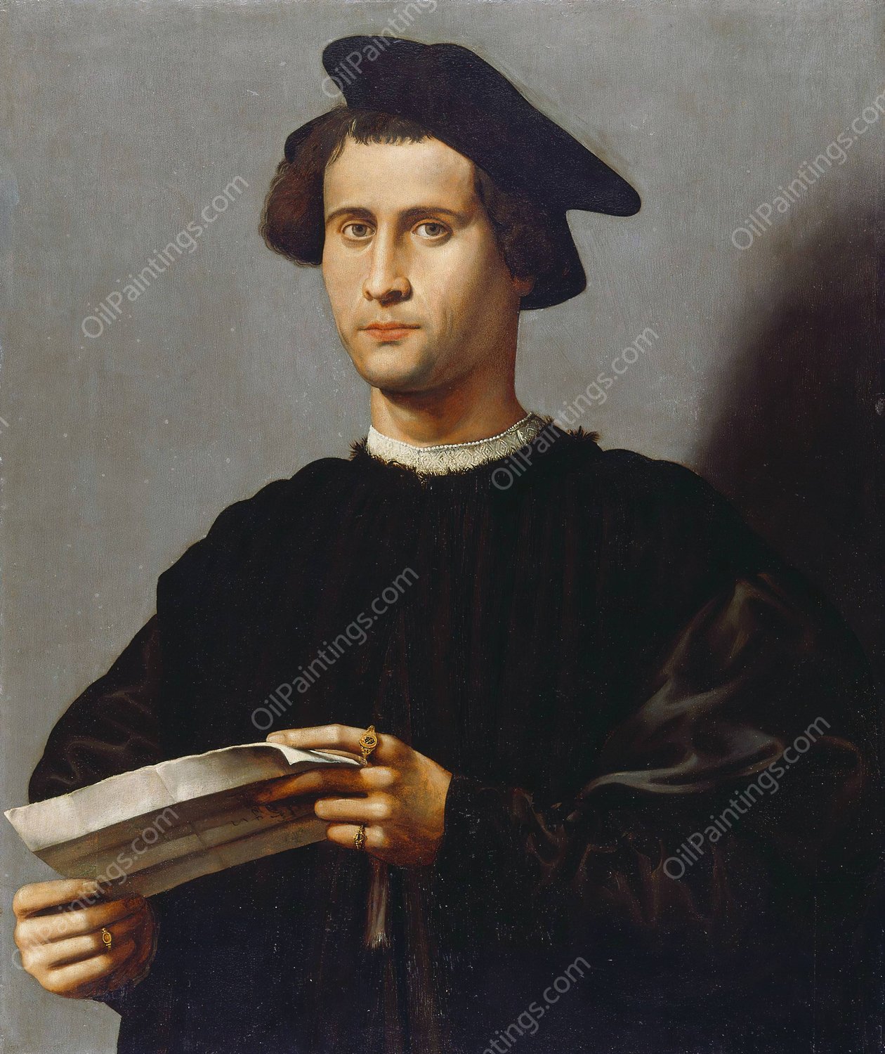 Portrait of Silvestro Aldobrandini  by Ridolfo Ghirlandaio - Hand-Painted Oil Painting Reproduction