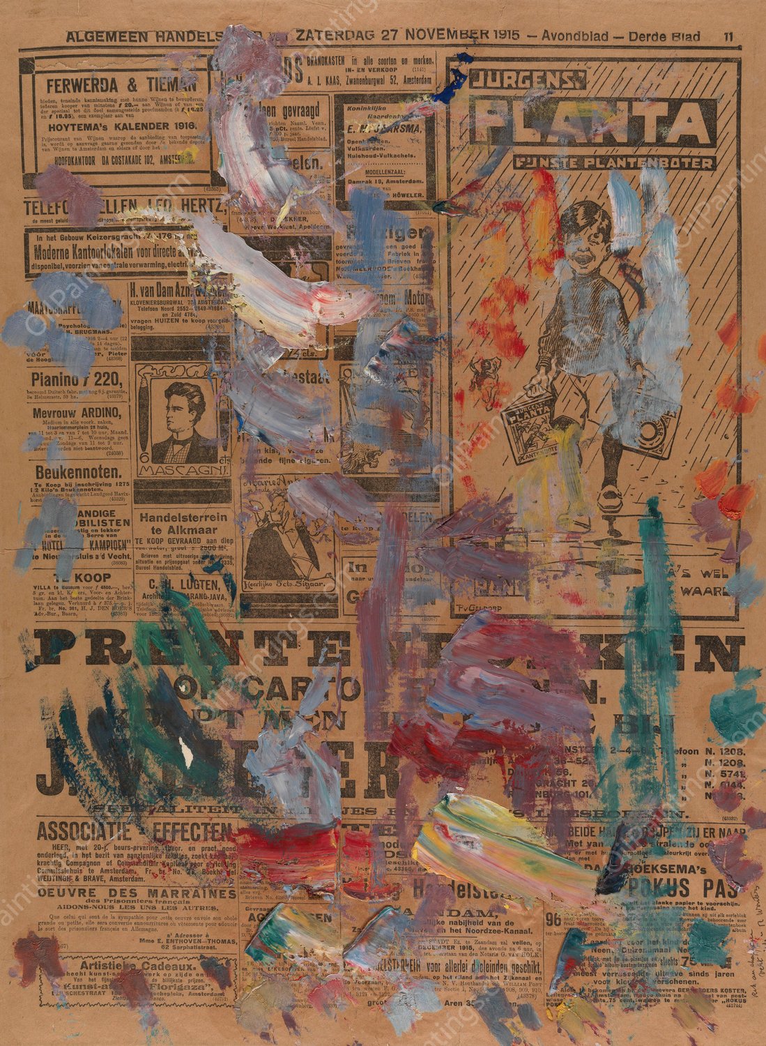 Colours Used in Self Portrait in a Green Hat by Rik Wouters - Hand-Painted Oil Painting Reproduction