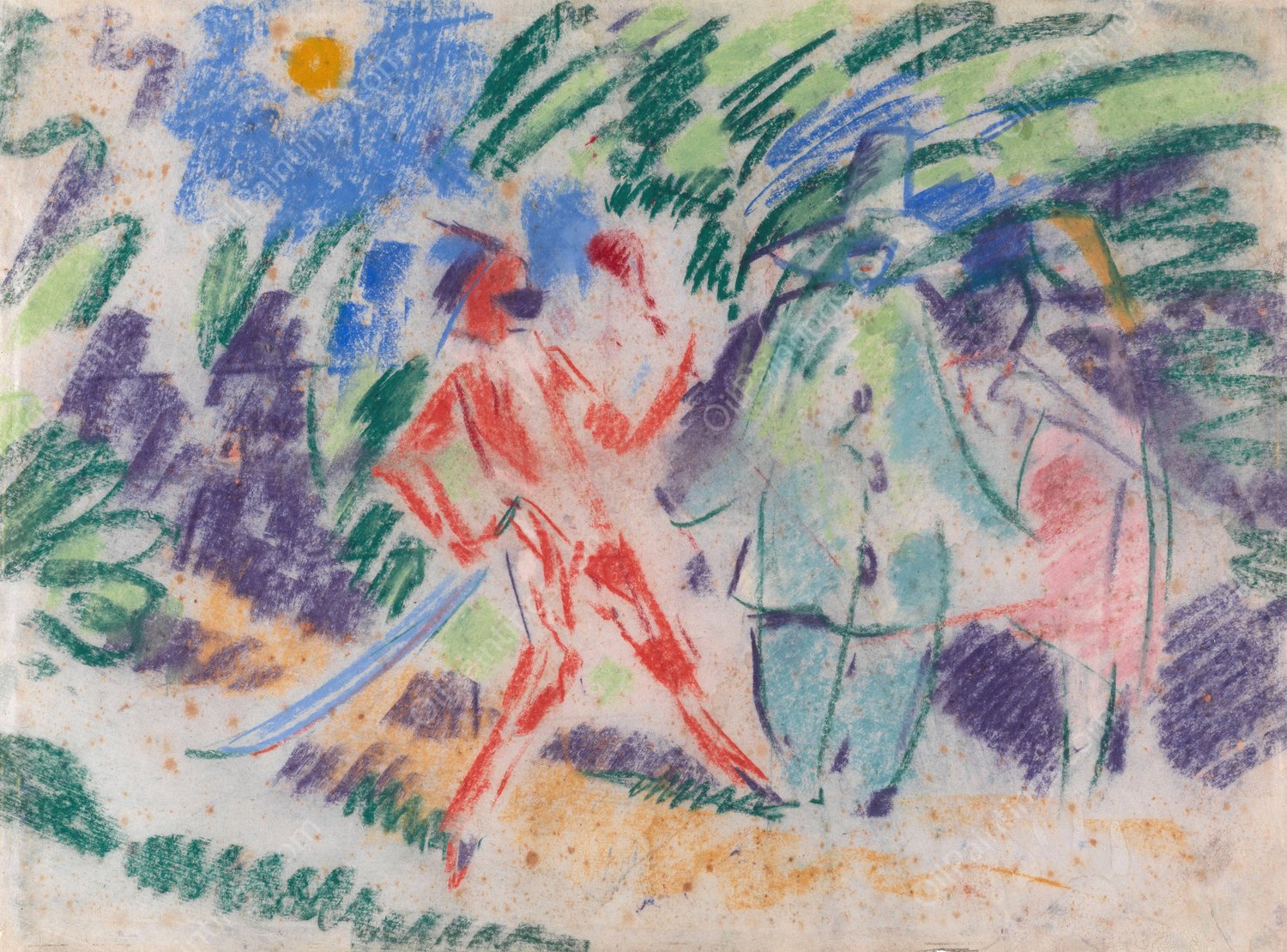 Harlequin and Columbine  by Rik Wouters - Hand-Painted Oil Painting Reproduction