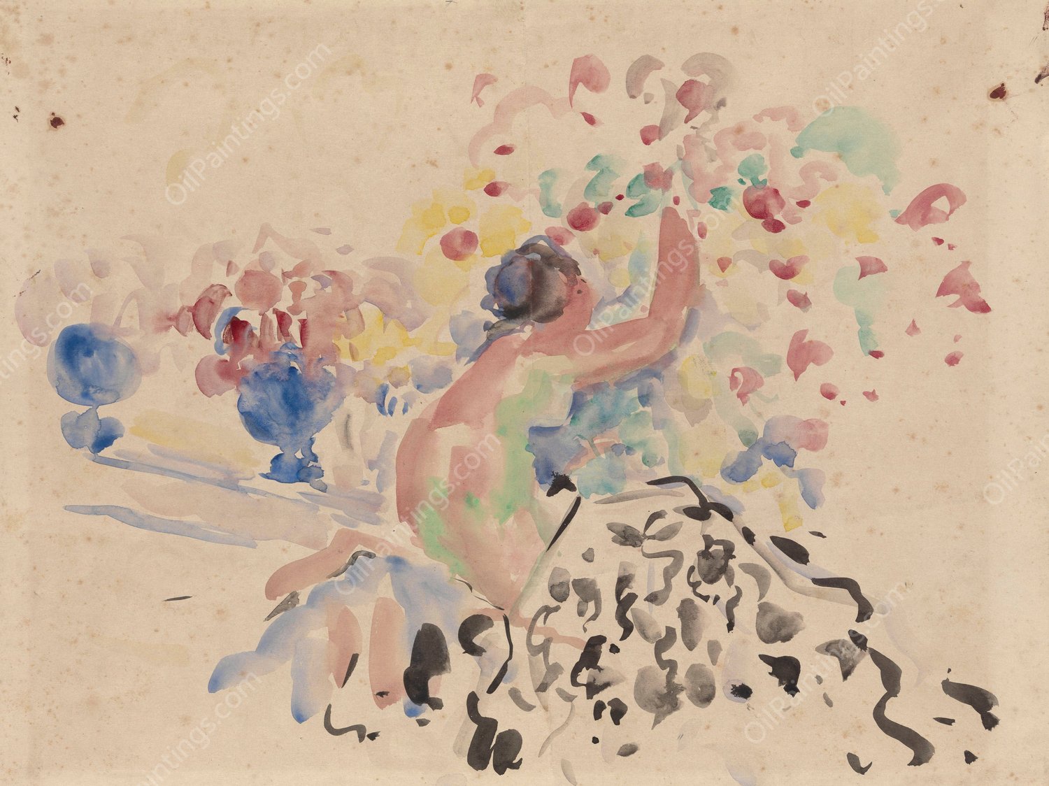 Nude and Flowers by Rik Wouters - Hand-Painted Oil Painting Reproduction