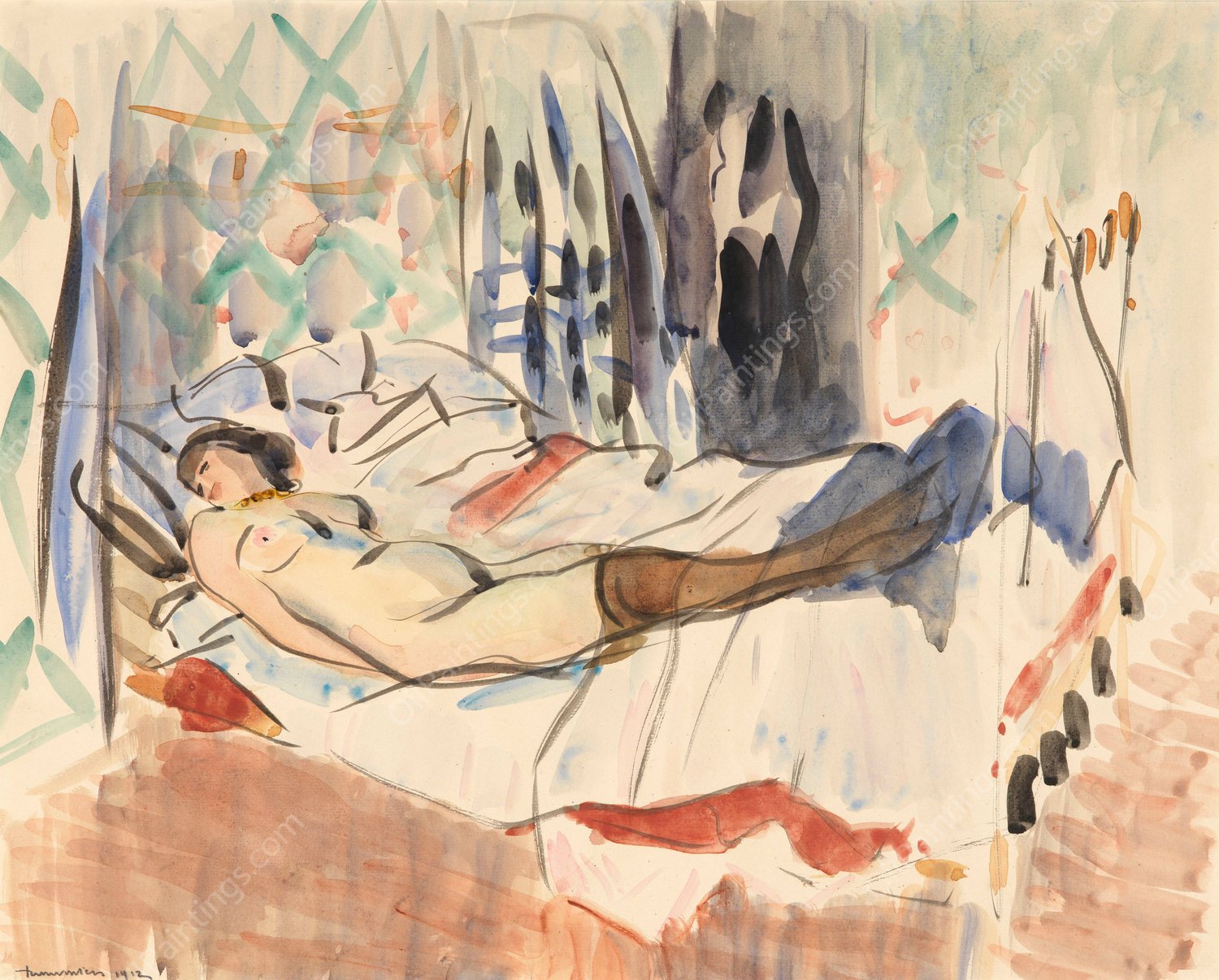 Woman Resting  by Rik Wouters - Hand-Painted Oil Painting Reproduction