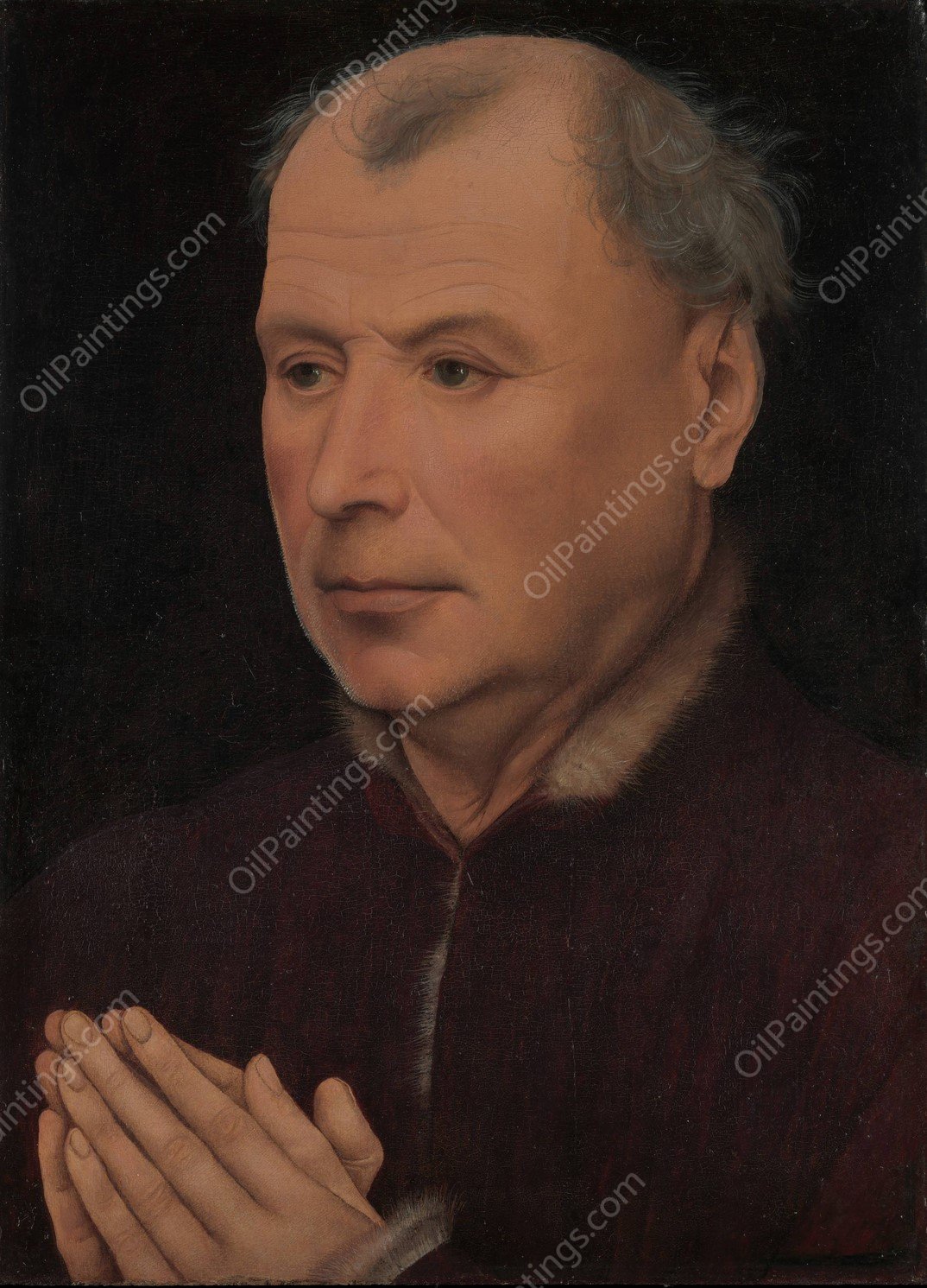 Man in Prayer  by Robert Campin - Hand-Painted Oil Painting Reproduction