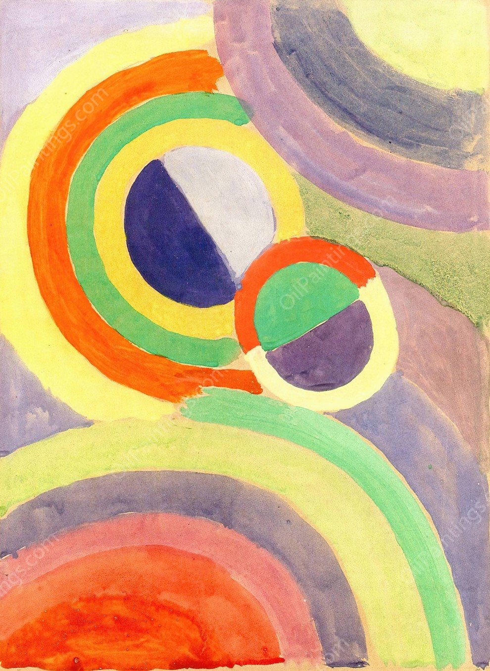 Composition  by Robert Delaunay - Hand-Painted Oil Painting Reproduction