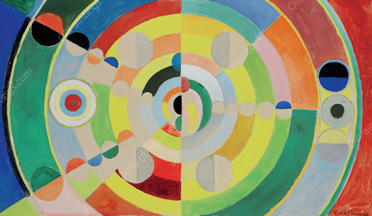 Disc-Relief  by Robert Delaunay - Hand-Painted Oil Painting Reproduction