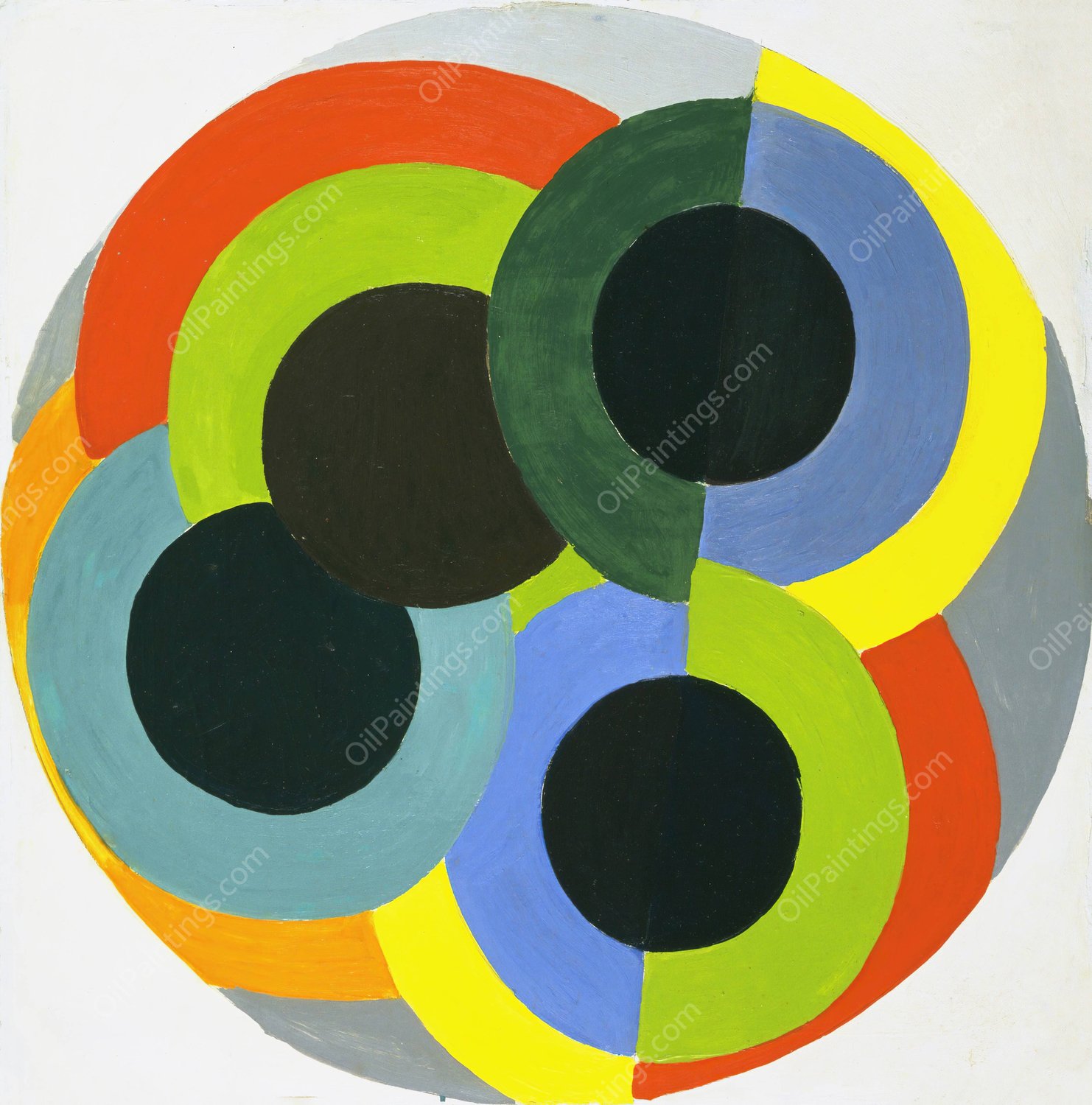 Disks  by Robert Delaunay - Hand-Painted Oil Painting Reproduction