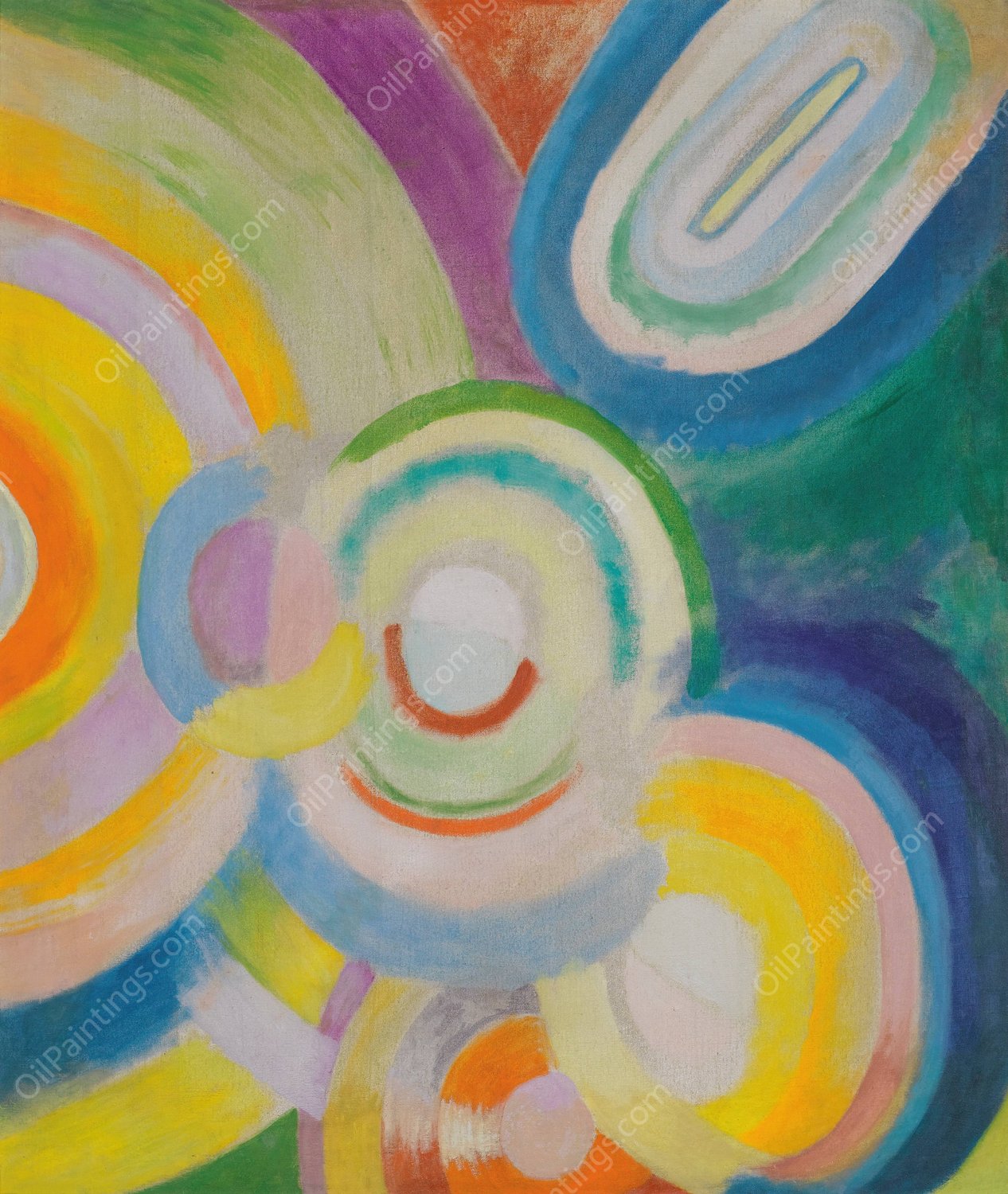 Disques Colores  by Robert Delaunay - Hand-Painted Oil Painting Reproduction