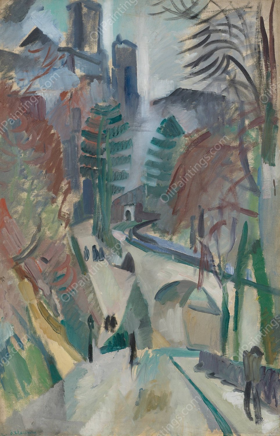 Paysage De Laon  by Robert Delaunay - Hand-Painted Oil Painting Reproduction
