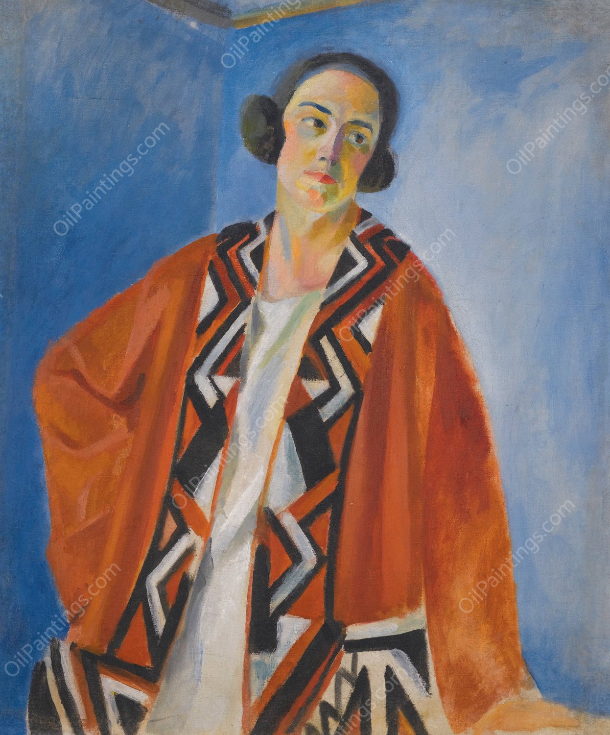 Portrait De Helene Marre  by Robert Delaunay - Hand-Painted Oil Painting Reproduction