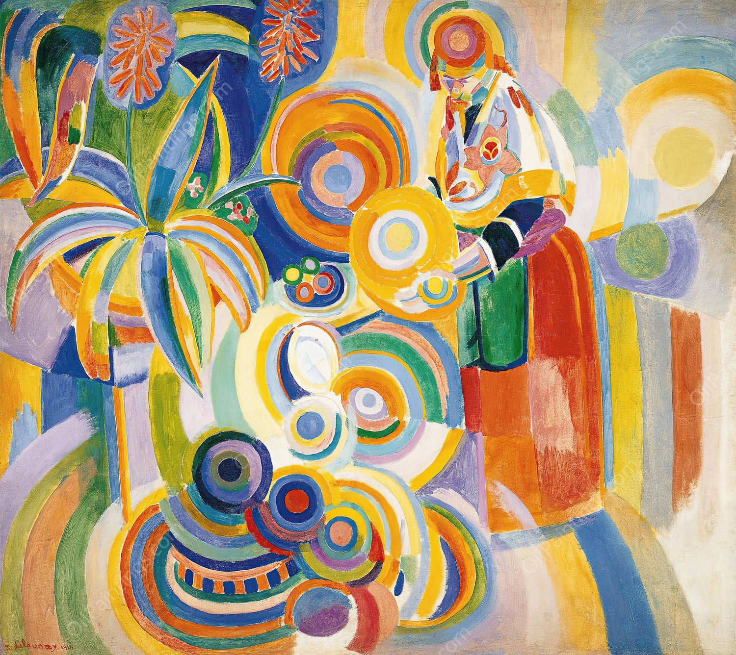 Portuguese Woman  by Robert Delaunay - Hand-Painted Oil Painting Reproduction