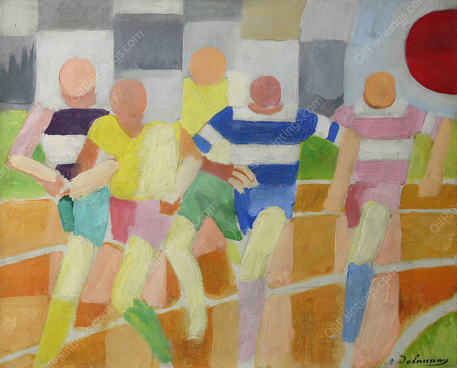 Runners  by Robert Delaunay - Hand-Painted Oil Painting Reproduction
