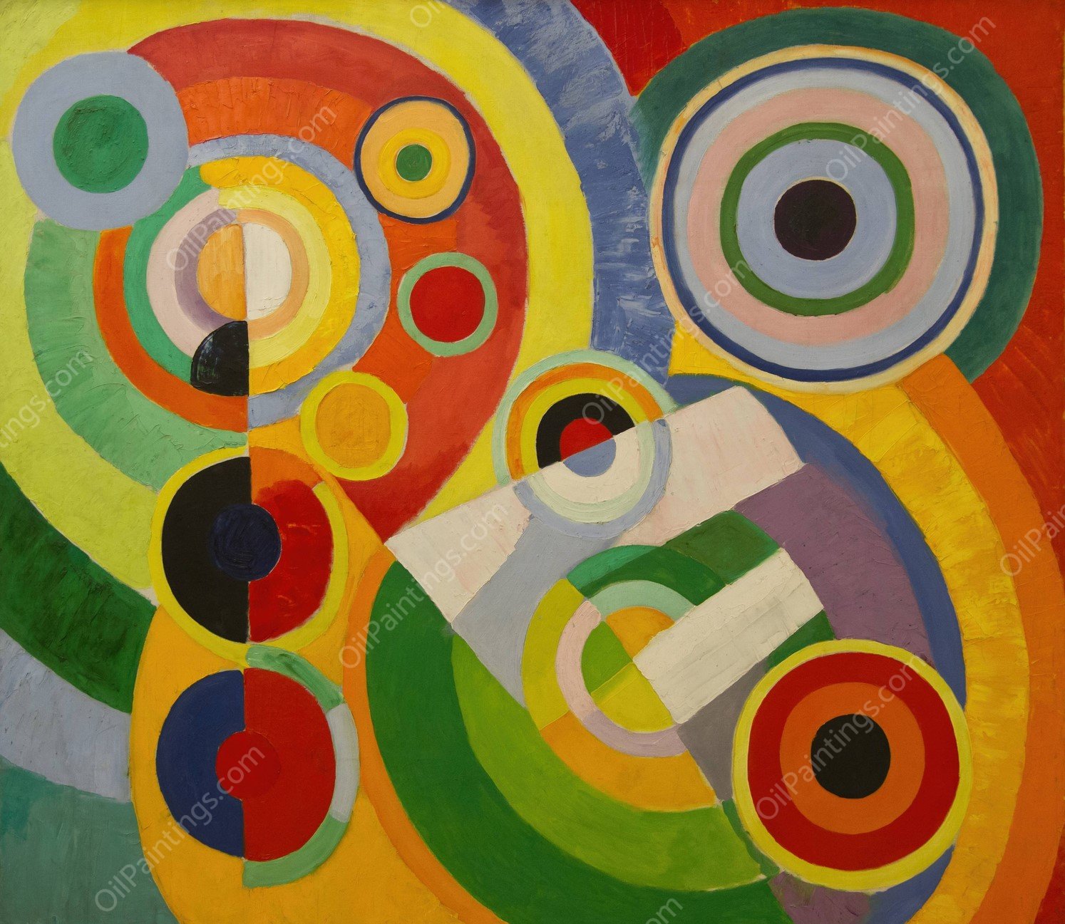 Rythme, Joie de vivre  by Robert Delaunay - Hand-Painted Oil Painting Reproduction