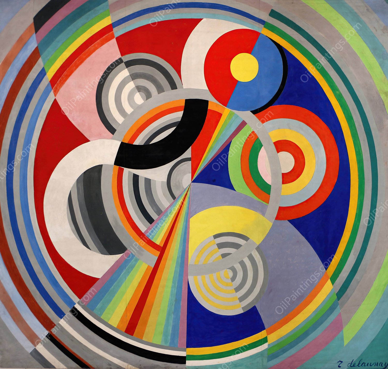 Rythme no. 1  by Robert Delaunay - Hand-Painted Oil Painting Reproduction