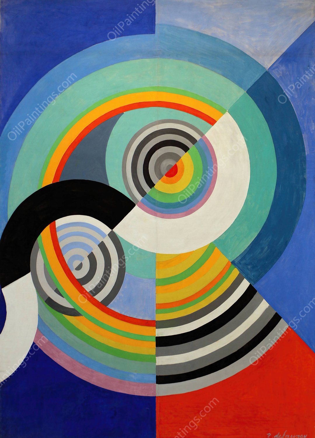 Rythme no.3  by Robert Delaunay - Hand-Painted Oil Painting Reproduction