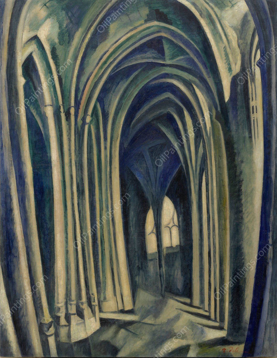 Saint-Severin No. 3  by Robert Delaunay - Hand-Painted Oil Painting Reproduction