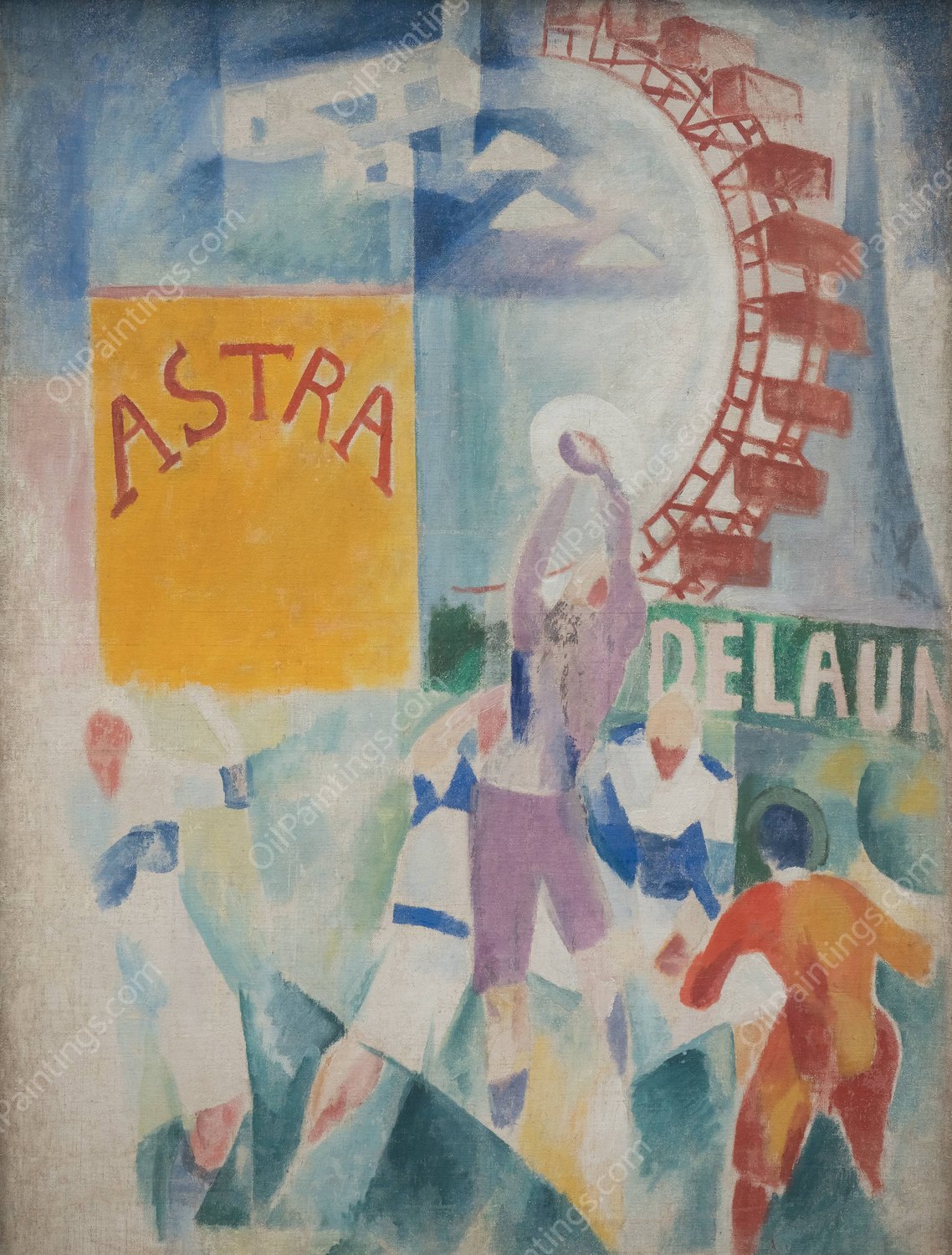 The Cardiff Team  by Robert Delaunay - Hand-Painted Oil Painting Reproduction