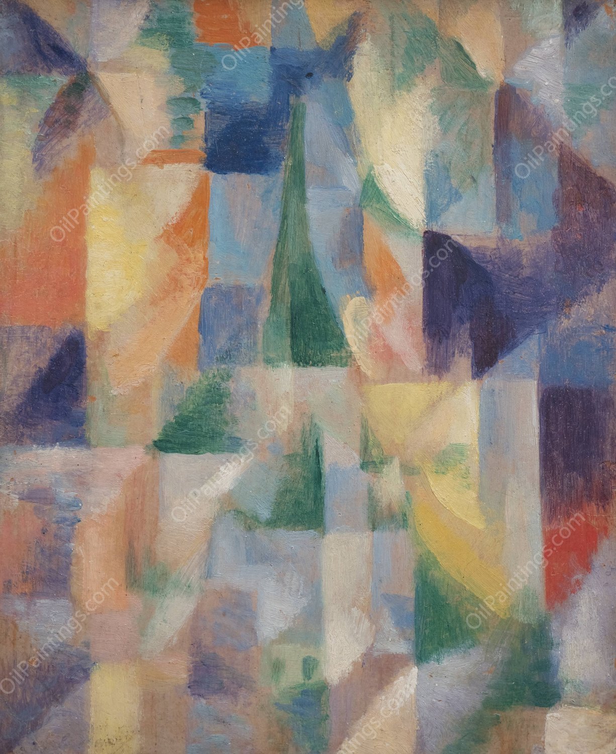 Window Overlooking the City  by Robert Delaunay - Hand-Painted Oil Painting Reproduction